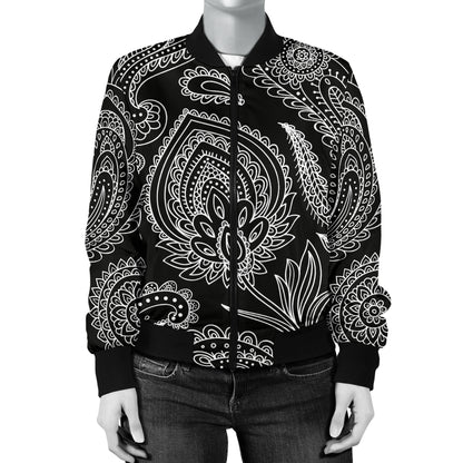 Paisley Pattern Print Design A04 Women's Bomber Jacket