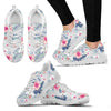 Hibiscus Print Sneakers White Bottom Shoes