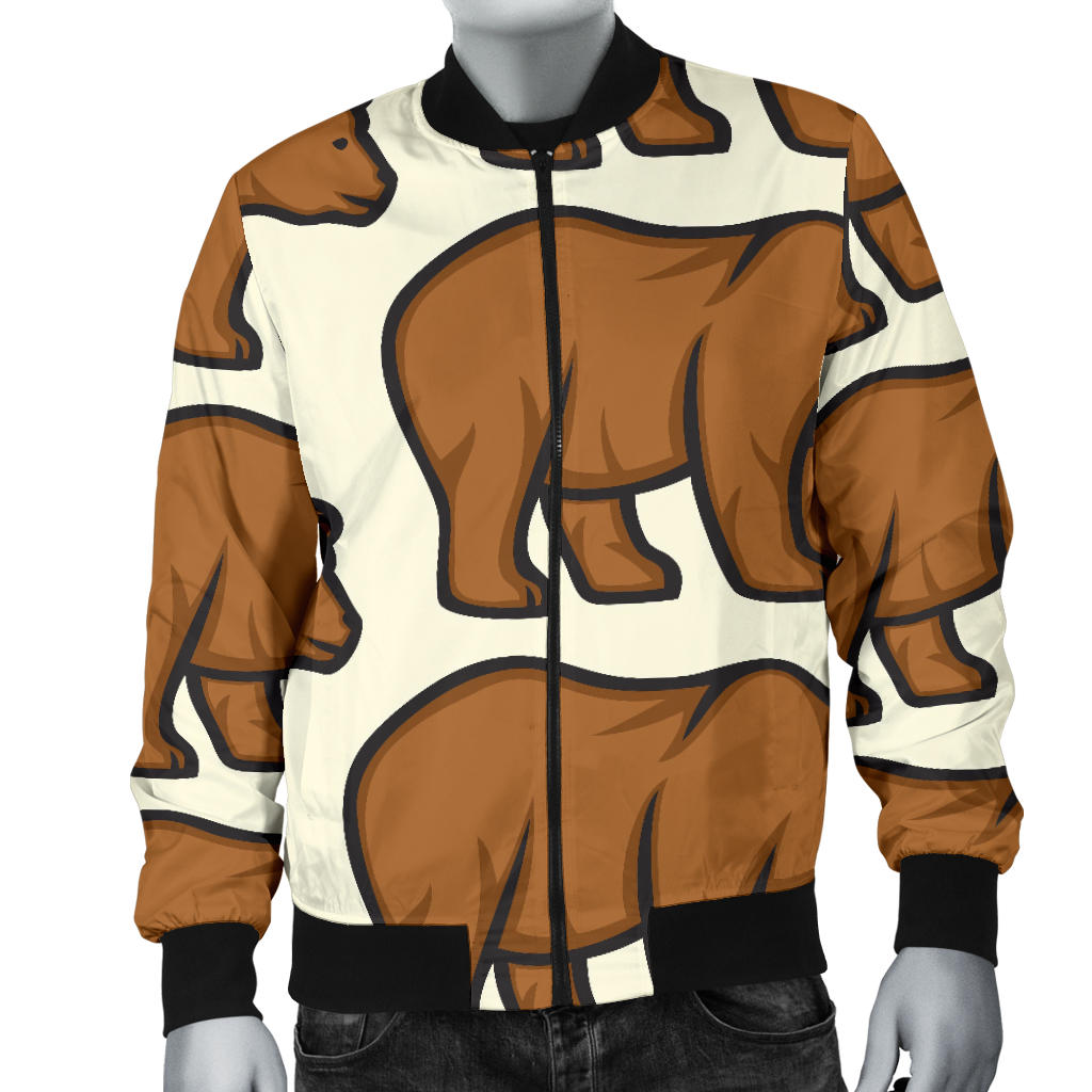 Bear Pattern Print Design BE05 Men Bomber Jacket