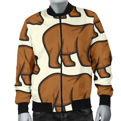 Bear Pattern Print Design BE05 Men Bomber Jacket