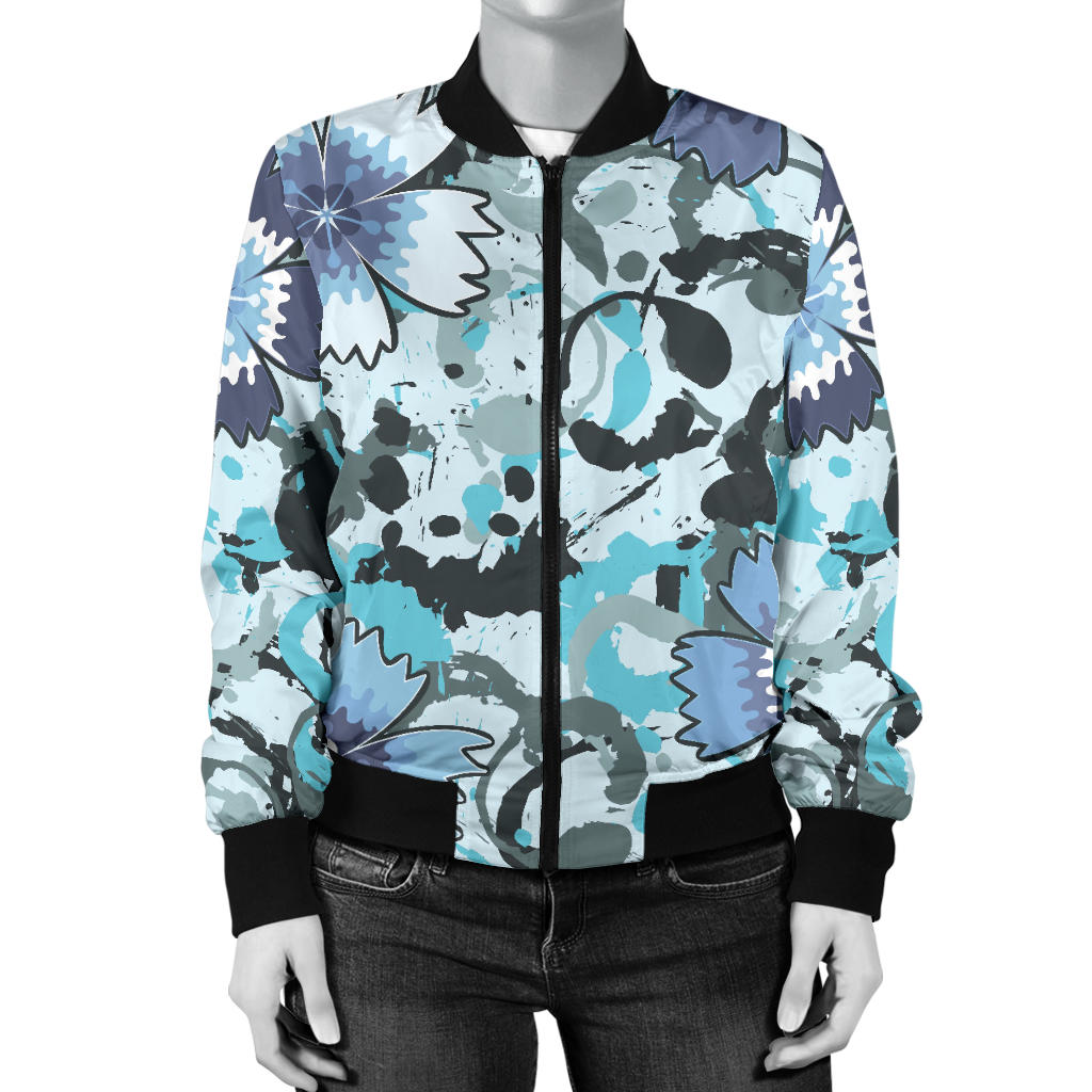 Carnations Pattern Print Design CN04 Women Bomber Jacket