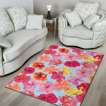 Hibiscus Pattern Print Design HB020 Area Rugs