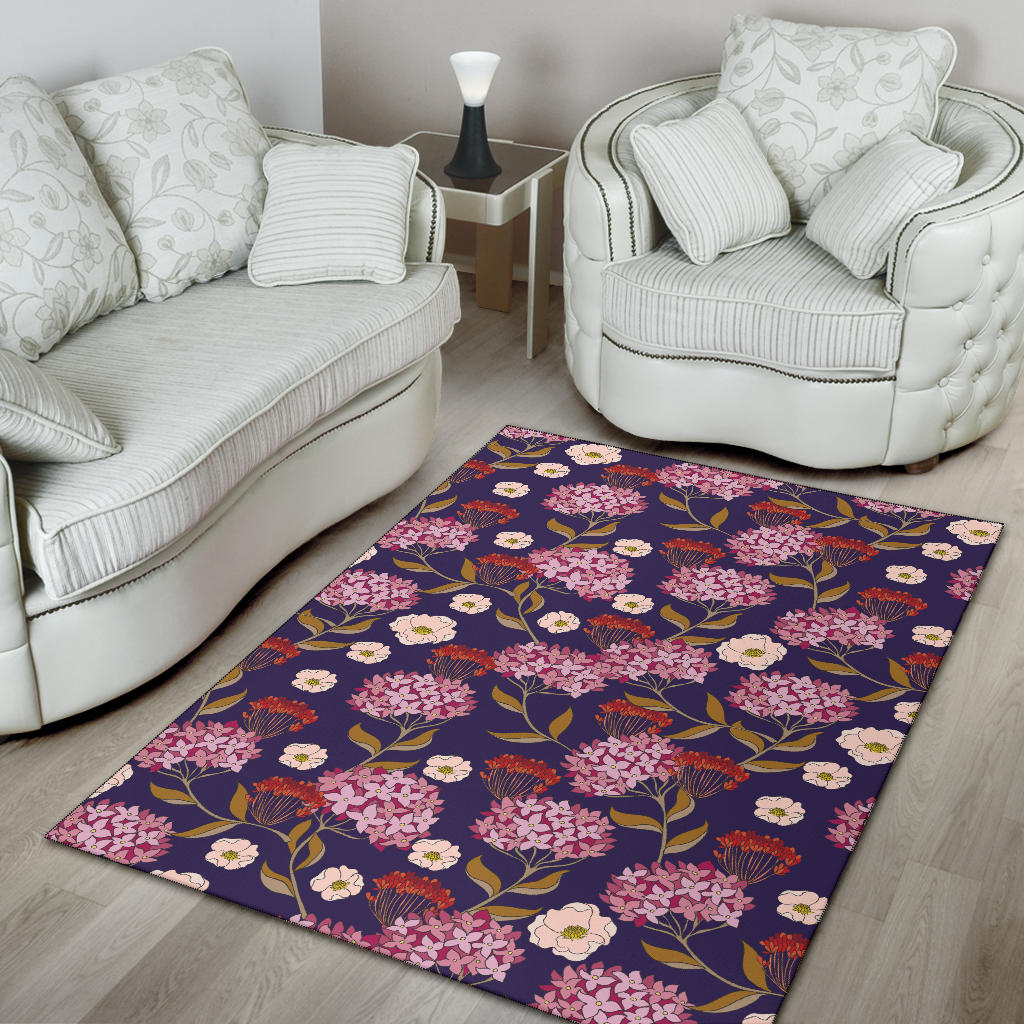Hydrangea Pattern Print Design HD010 Area Rugs