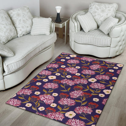 Hydrangea Pattern Print Design HD010 Area Rugs