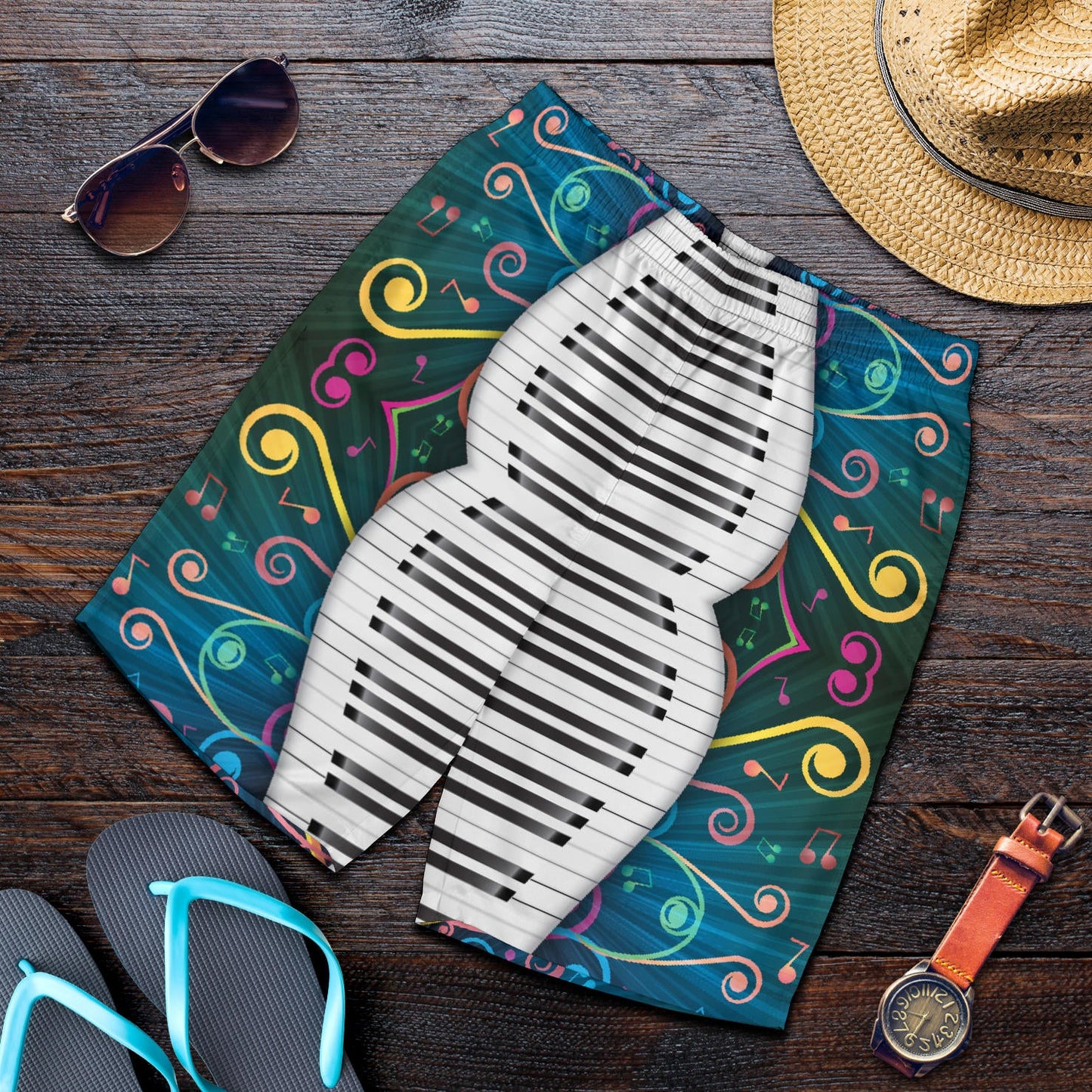 Piano Pattern Print Design 01 Mens Shorts