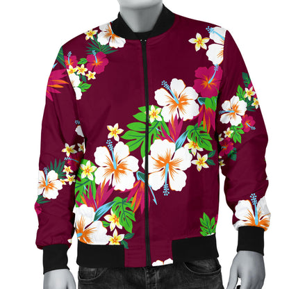 Hawaiian Themed Pattern Print Design H06 Men Bomber Jacket