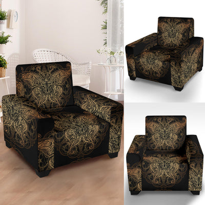 Gold Butterfly Ornamental Armchair Slipcover