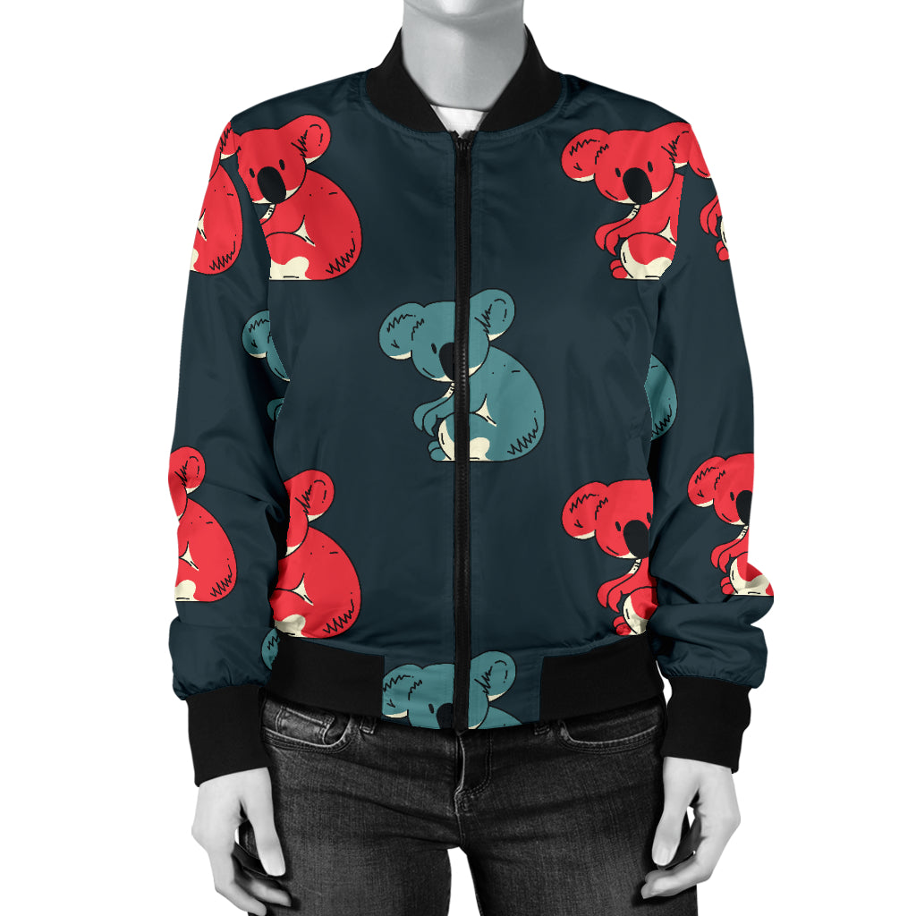 Koala Pattern Print Design 02 Women's Bomber Jacket