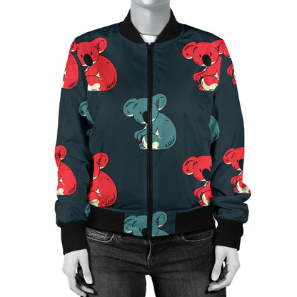 Koala Pattern Print Design 02 Women's Bomber Jacket