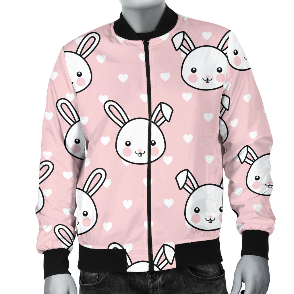 Rabbit Pattern Print Design RB02 Men Bomber Jacket