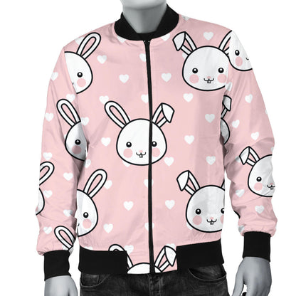 Rabbit Pattern Print Design RB02 Men Bomber Jacket