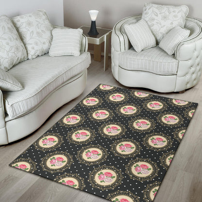 Rose Pattern Print Design RO015 Area Rugs