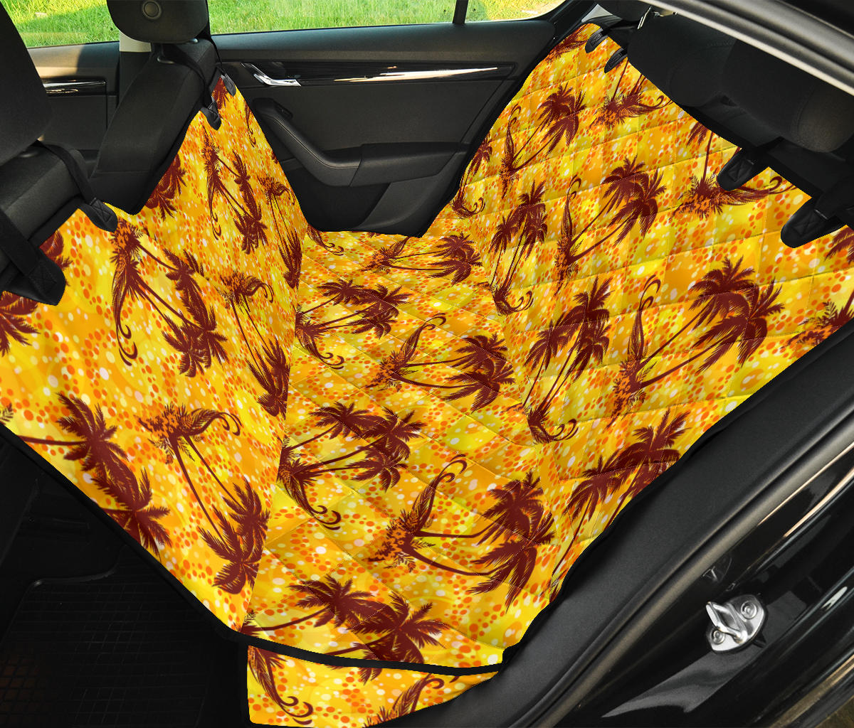 Palm Tree Pattern Print Design PT012 Rear Dog  Seat Cover