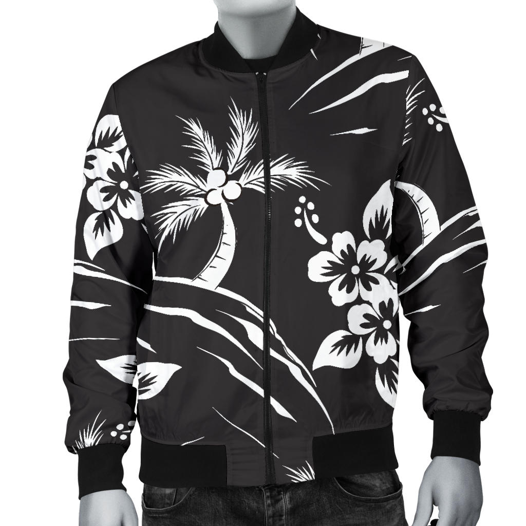 Palm Tree Pattern Print Design PT02 Men Bomber Jacket