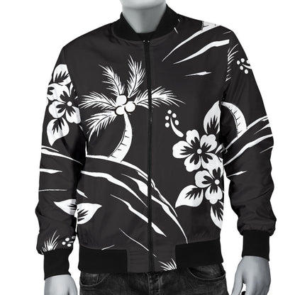 Palm Tree Pattern Print Design PT02 Men Bomber Jacket
