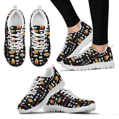 Camping Campfire Marshmallows Sneakers White Bottom Shoes