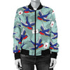 Swallow Bird Pattern Print Design 02 Women's Bomber Jacket