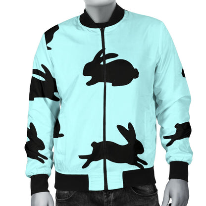 Rabbit Pattern Print Design RB010 Men Bomber Jacket
