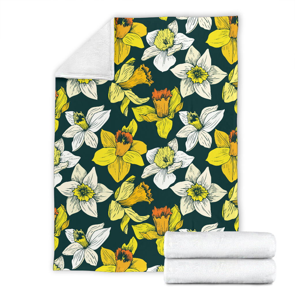 Daffodils Pattern Print Design DF02 Fleece Blanket
