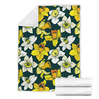 Daffodils Pattern Print Design DF02 Fleece Blanket