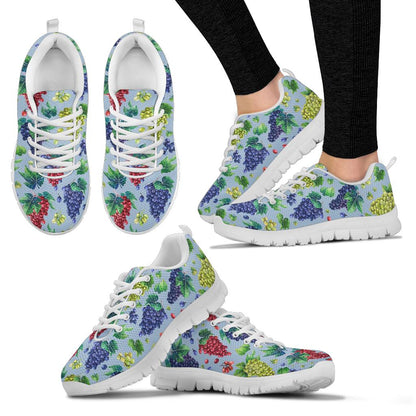 Grape Pattern Print Design GP06 Sneakers White Bottom Shoes