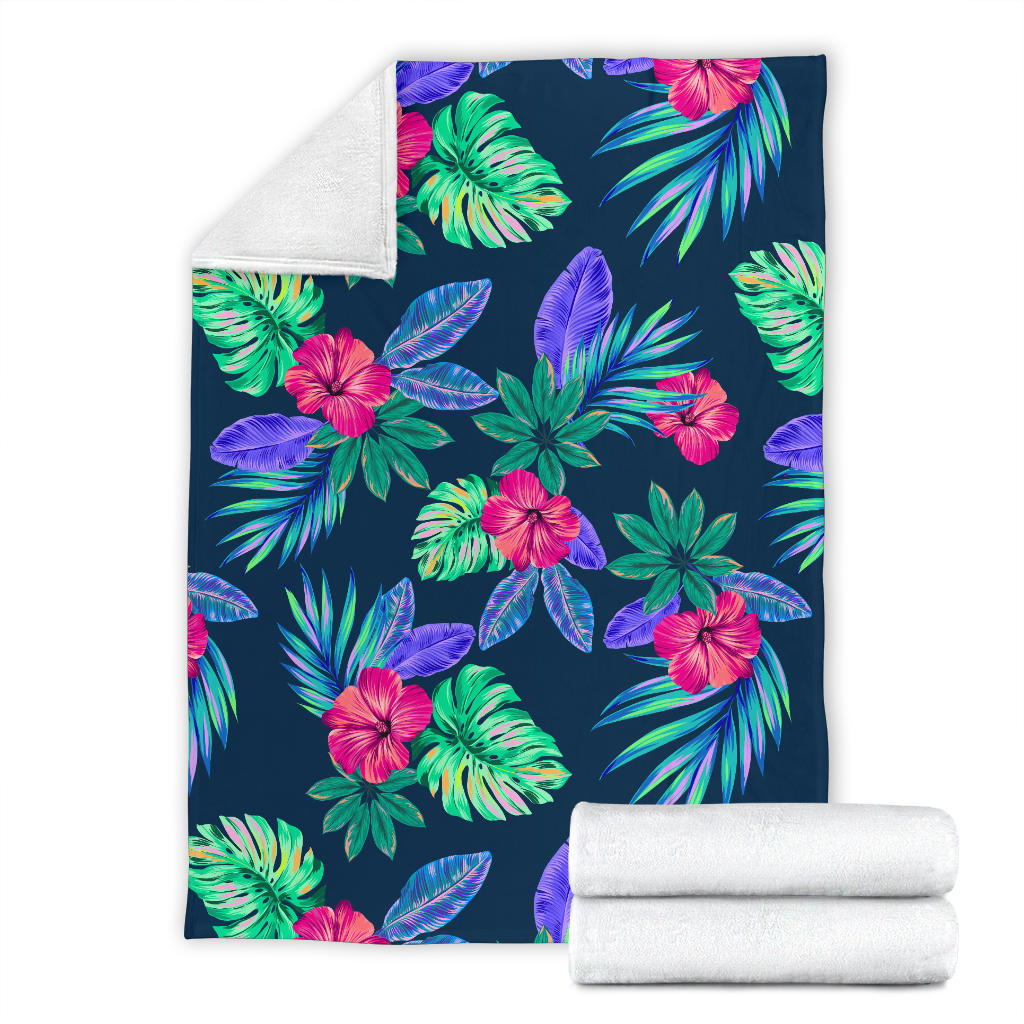 Tropical Flower Pattern Print Design TF09 Fleece Blanket