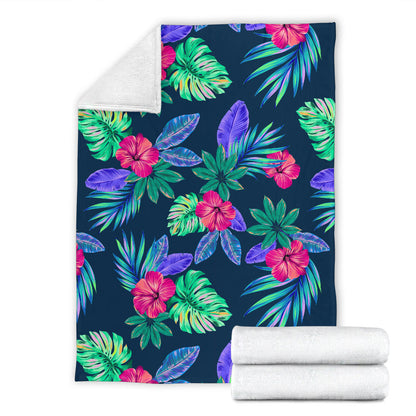 Tropical Flower Pattern Print Design TF09 Fleece Blanket