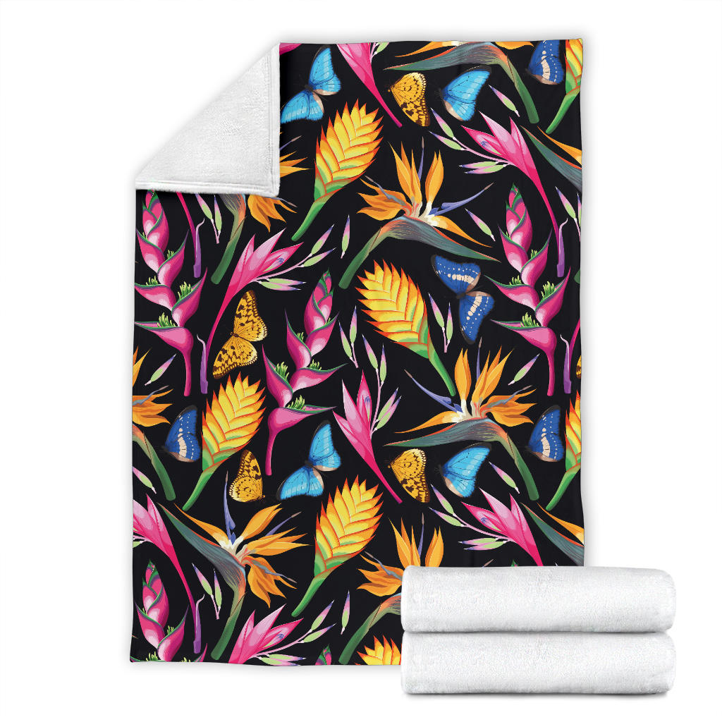 Tropical Flower Pattern Print Design TF016 Fleece Blanket