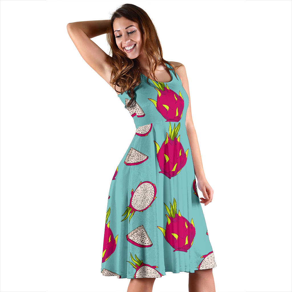 Dragonfruit Pattern Print Design DF01 Midi Dress