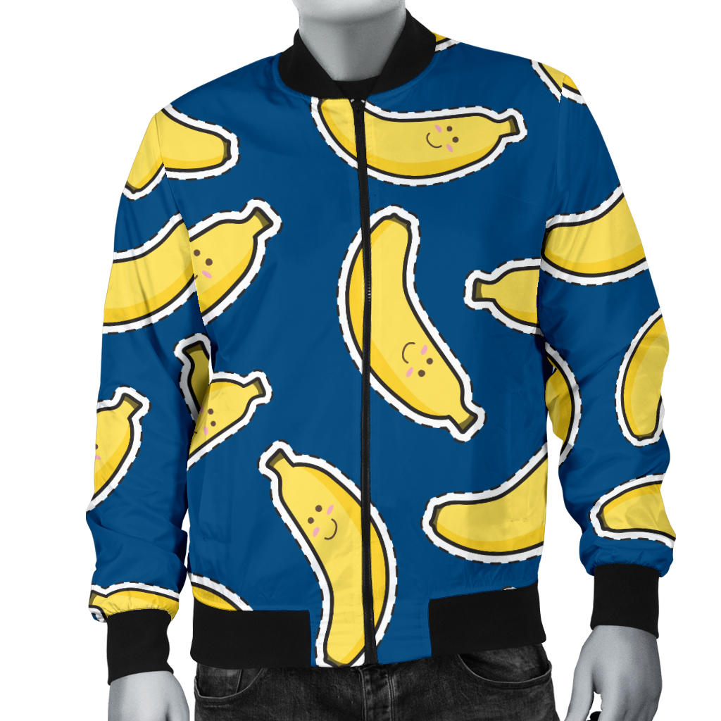 Banana Pattern Print Design BA03 Men Bomber Jacket
