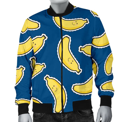 Banana Pattern Print Design BA03 Men Bomber Jacket