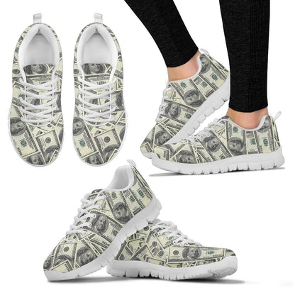 Dollar Pattern Print Design DO02 Sneakers White Bottom Shoes