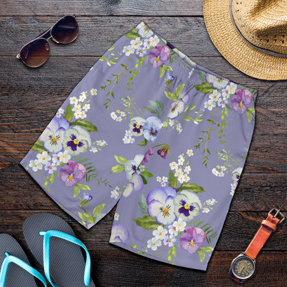 Pansy Pattern Print Design PS05 Mens Shorts