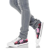 Pink Elephant Pattern White Bottom Low Top Shoes