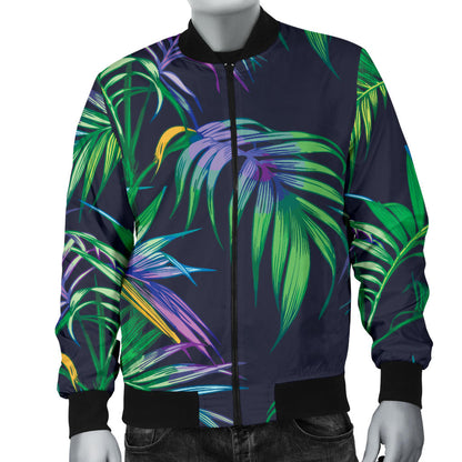 Palm Leaves Pattern Print Design PL04 Men Bomber Jacket