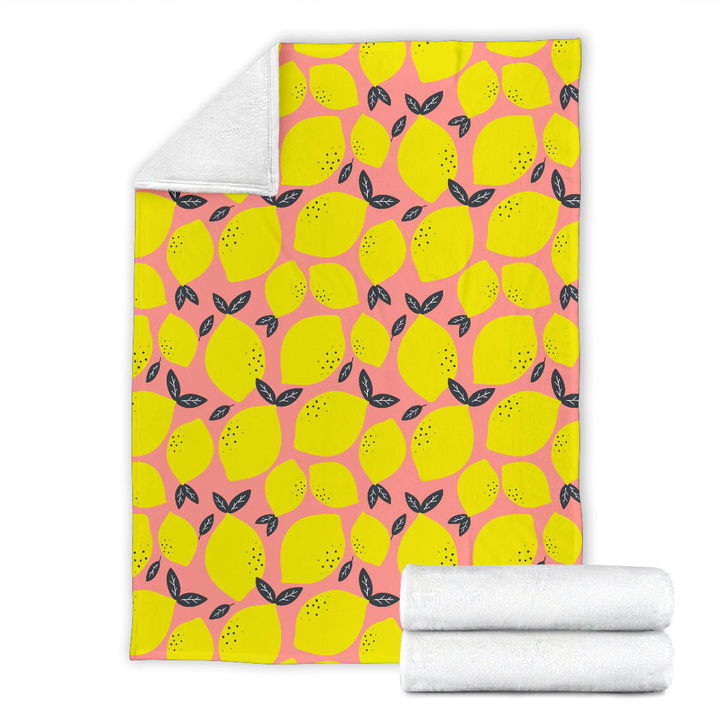 Lemon Pattern Print Design LM03 Fleece Blanket