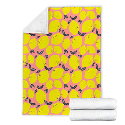 Lemon Pattern Print Design LM03 Fleece Blanket