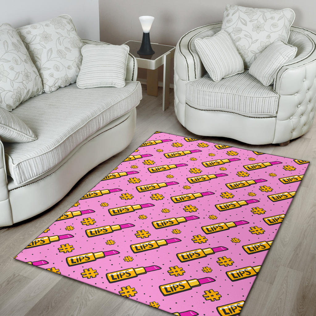 Lipstick Pattern Print Design LT03 Area Rugs
