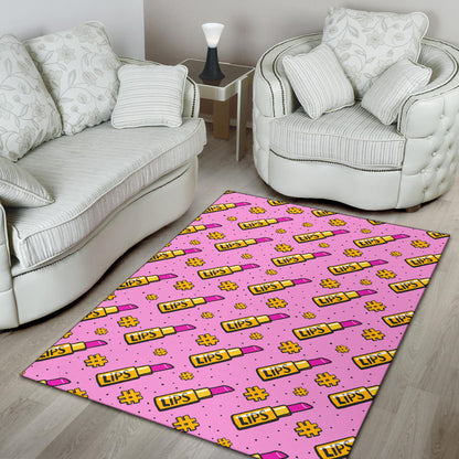 Lipstick Pattern Print Design LT03 Area Rugs