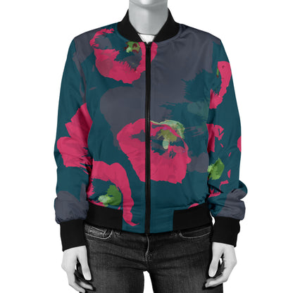 Morning Glory Pattern Print Design 01 Women's Bomber Jacket