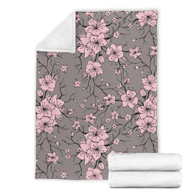 Cherry Blossom Pattern Print Design CB05 Fleece Blanket