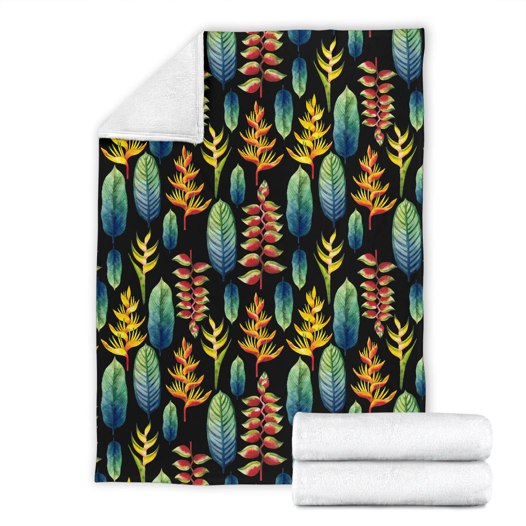 Heliconia Pattern Print Design HL03 Fleece Blanket