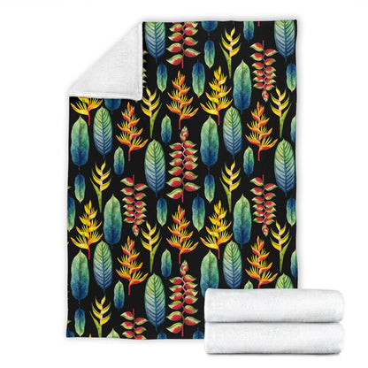 Heliconia Pattern Print Design HL03 Fleece Blanket