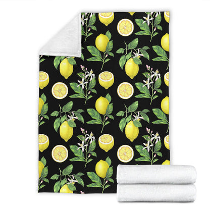 Lemon Pattern Print Design LM02 Fleece Blanket