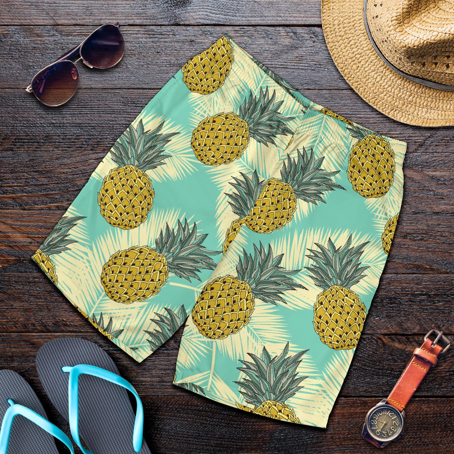 Pineapple Pattern Print Design PP03 Mens Shorts