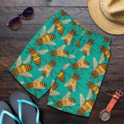 Bee Pattern Print Design BEE04 Mens Shorts