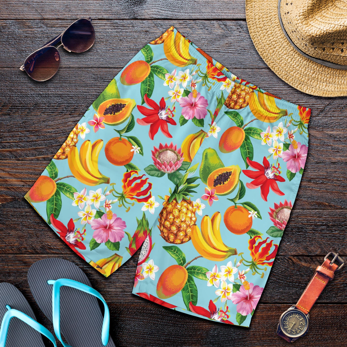 Tropical Fruits Pattern Print Design TF01 Mens Shorts