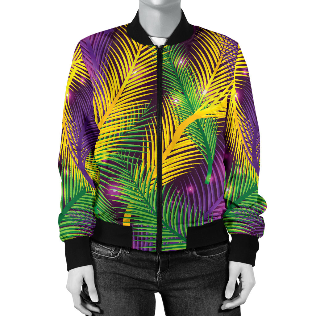 Mardi Gras Pattern Print Design 09 Women's Bomber Jacket