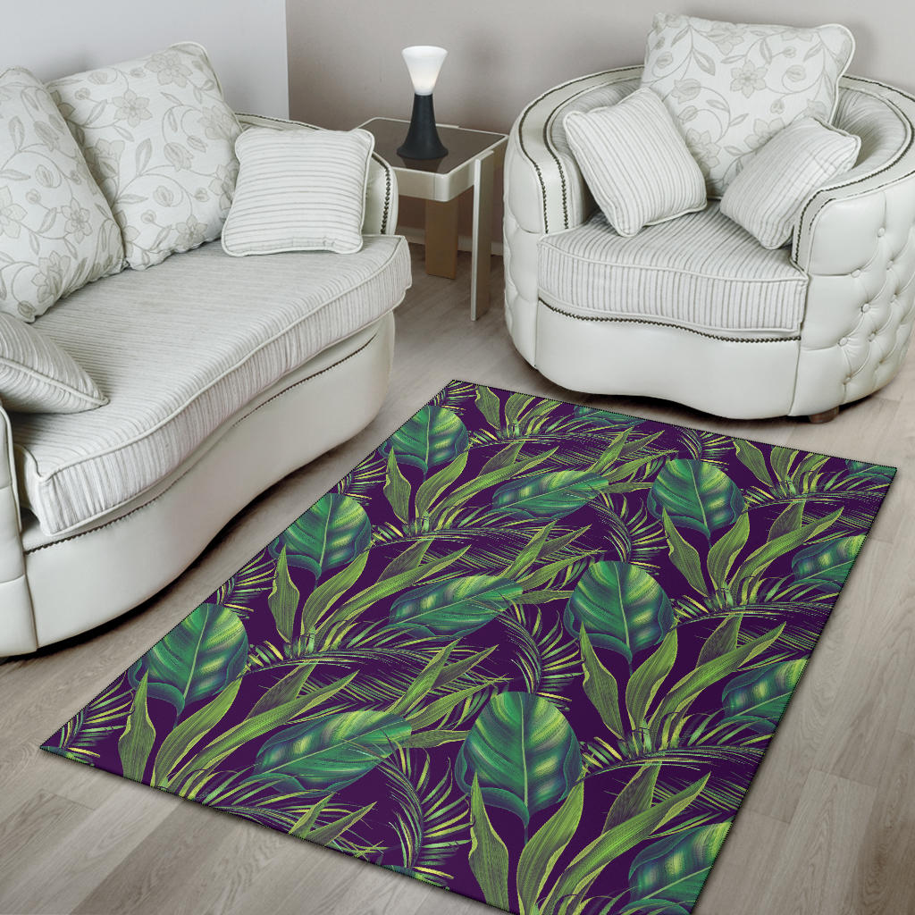 Palm Leaves Pattern Print Design PL03 Area Rugs