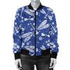 Dragonfly Pattern Print Design 03 Women's Bomber Jacket